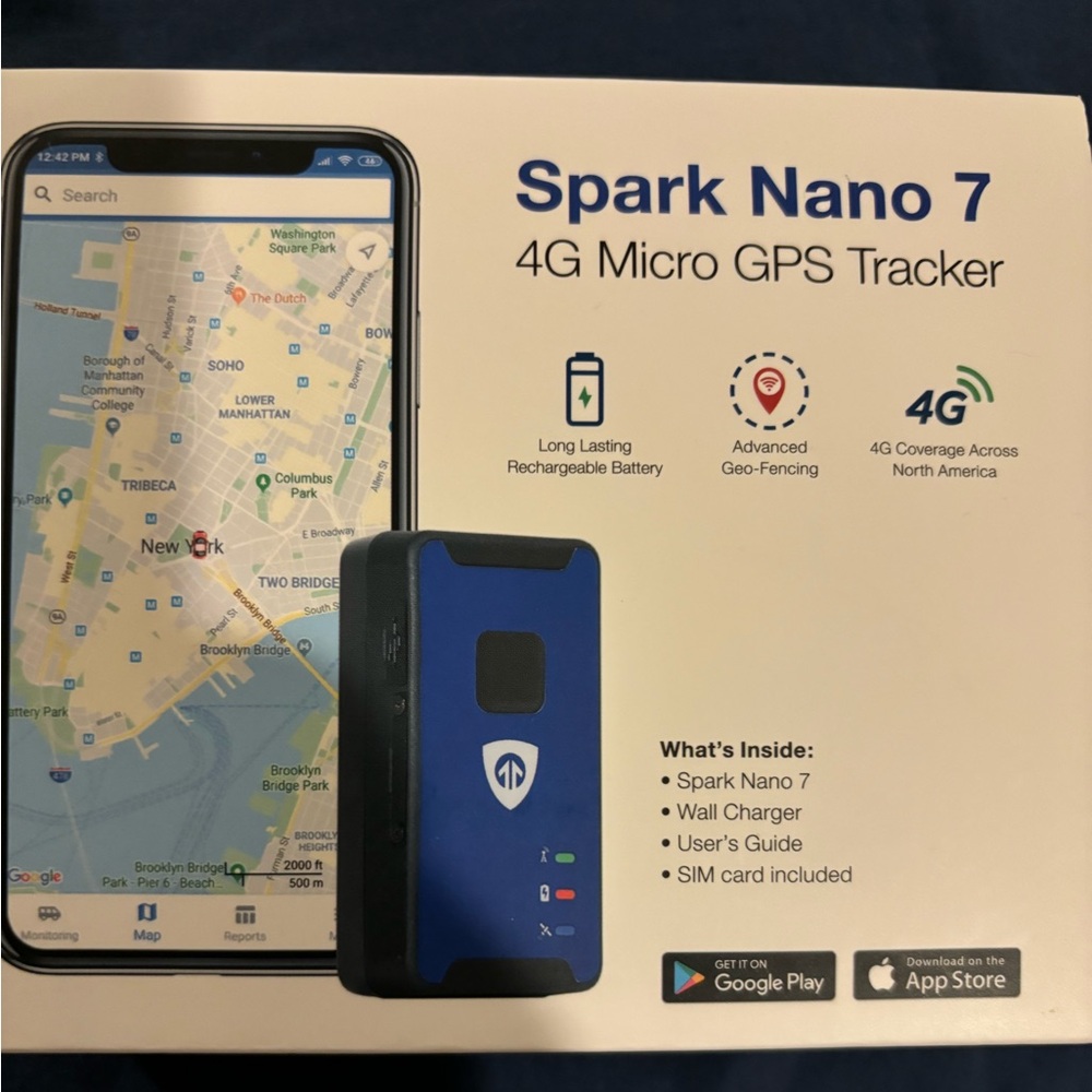 Spark Nano 7 GPS Tracker. Full 4G coverage in North America, Mexico, and Canada.